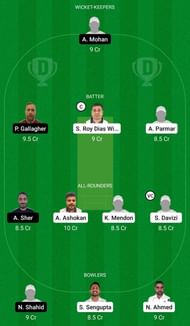 Dream11 Team for Czech Republic vs Finland - European Cricket Championship T10 2021.